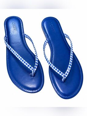 J.Crew Blueberry Blue Thong Flip Flops | Cushioned Sandals | Size 10